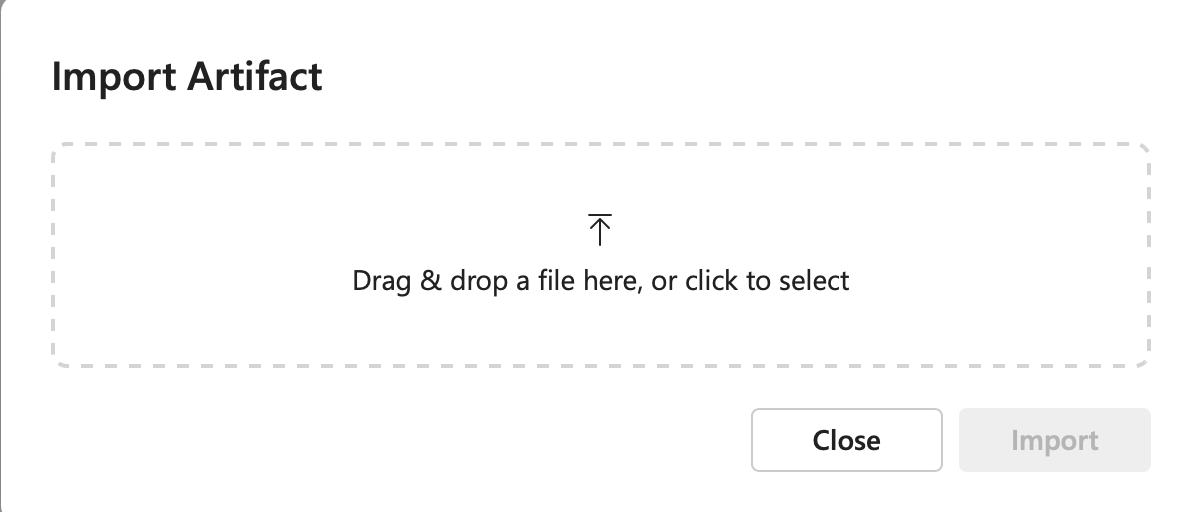 Import Artifact Window